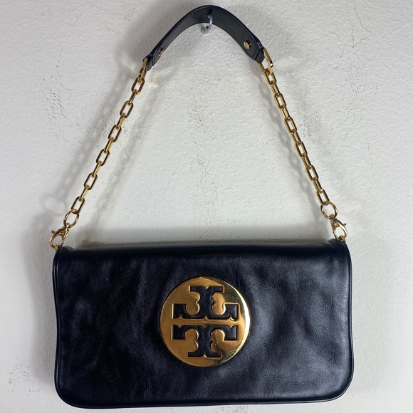 Tory Burch Handbags - Tory Burch Black Reva Clutch with Gold Hardwear